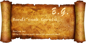 Benácsek Gerold névjegykártya